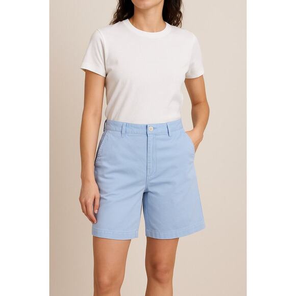 Lauren by Ralph Lauren Pants - Lauren Ralph Lauren Women’s Chino Shorts Size 8 Light Blue 100% Cotton